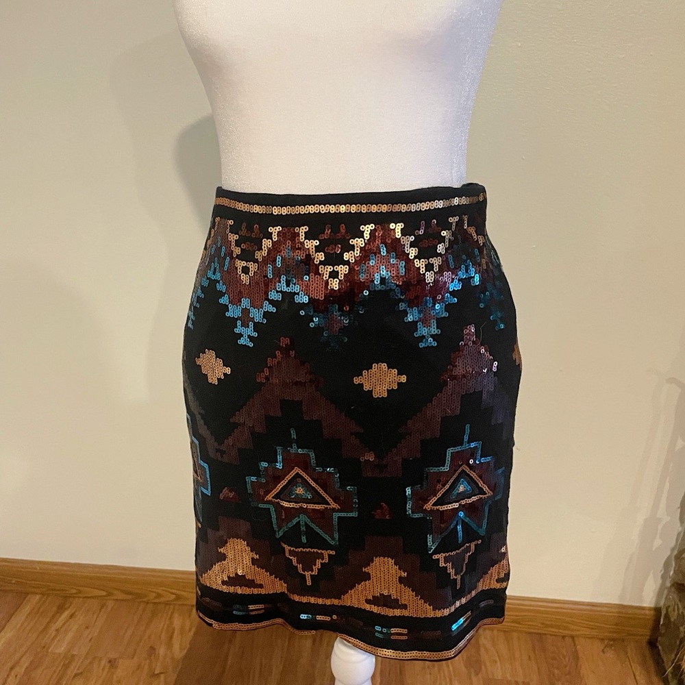 Chic Sequin Aztec Mini Skirt - Rock 47 by Wrangler